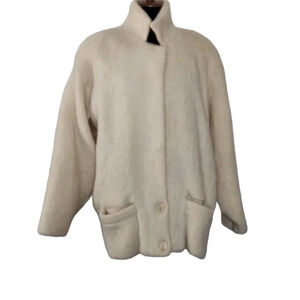 Vintage Tundra White‎ 100% Wool Long Fuzzy Jacket